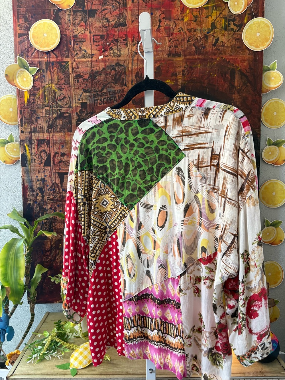 Sacred Threads Women's Multicolor Patchwork Button Up Size L - Picture 7 of 7